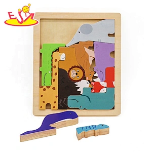 2019 New hottest cartoon wooden animal jigsaw puzzles for kids W14I038