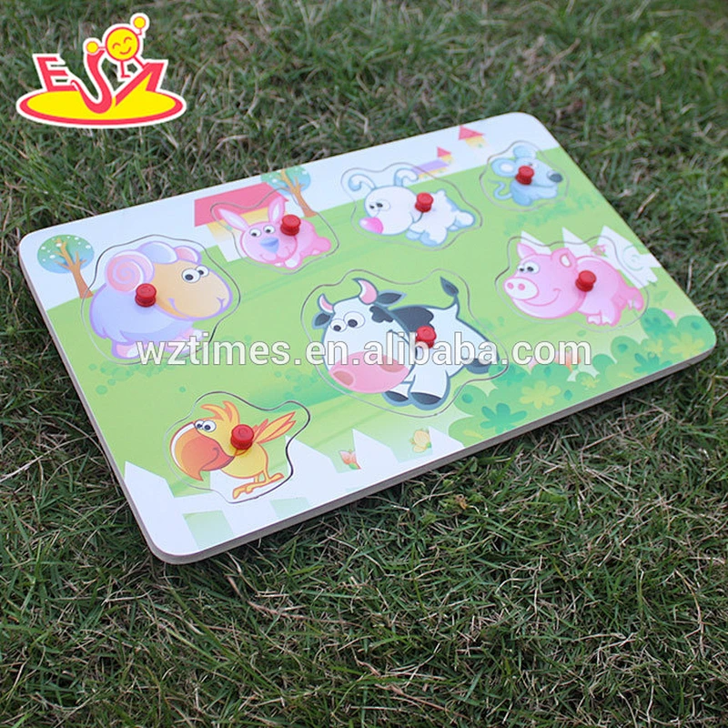 Wholesale most popular wooden animals puzzle toy for babies early learning W14M094