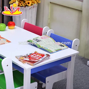 Wholesale creative customize children wooden table and 4 chairs as home W08G240