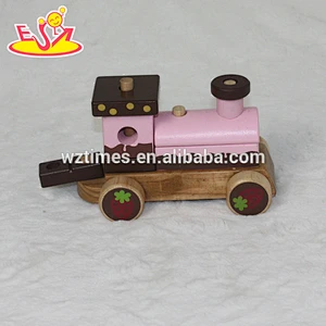 wholesale educational baby wooden cake train toy for pull W05C026