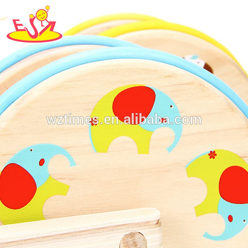 High quality children wooden push bell toy for preschoolers W05A017
