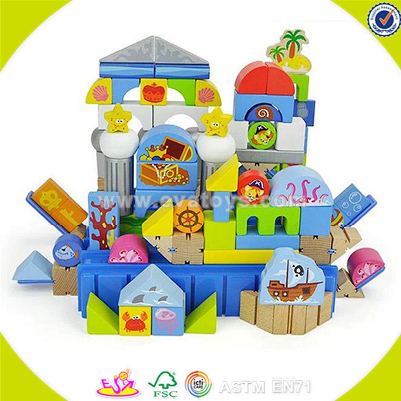 Wholesale top quality wooden baby building blocks toy colorful wooden baby building blocks toy for practical ability W13A073