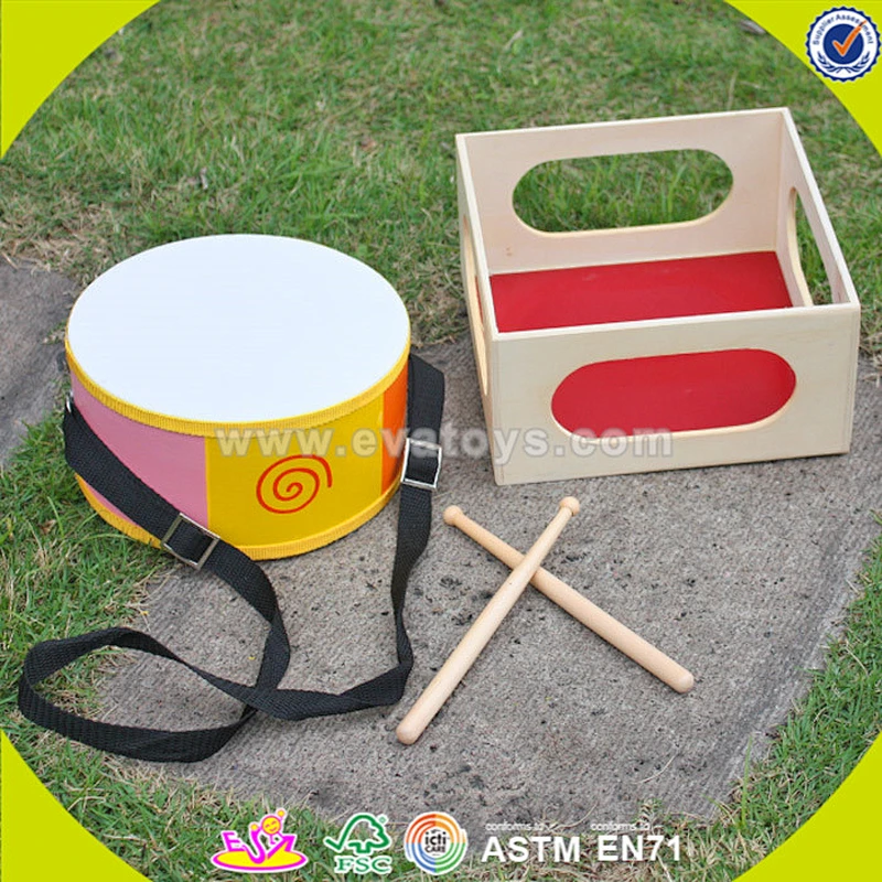 wholesale top sale wooden music drum toy,child Music drum set toy,wonderful wooden drum toy toy W07J033