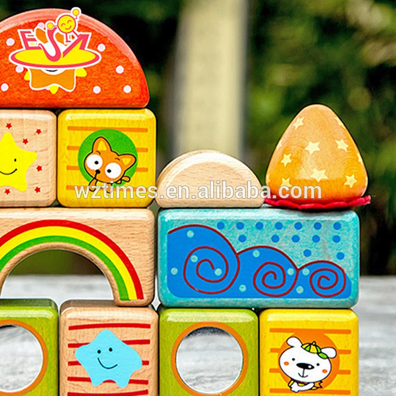 2018 Wholesale best children's building blocks wooden brick toys W13A136