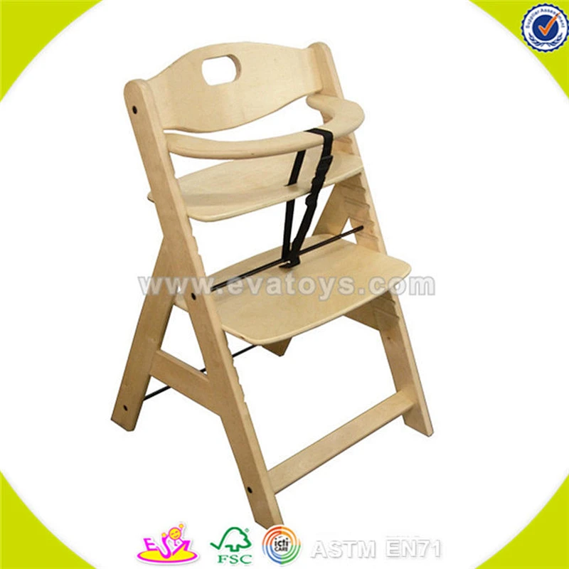 Cheap price baby high chair Restaurant Infant Feeding Antique Wood Baby High Chair W08F019