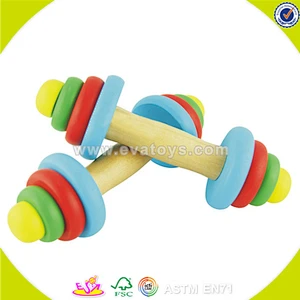 New Products wooden kids Dumbbell Toys hot sale baby wooden toy dumbbell set W01A006