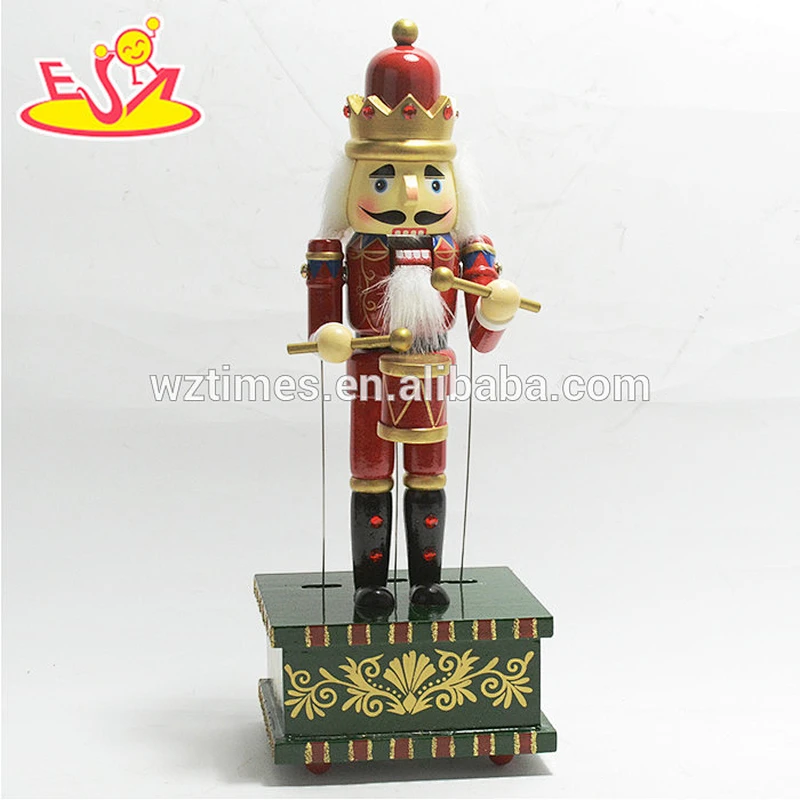 Wholesale joyful wooden santa nutcracker toy for christmas decoration W02A216