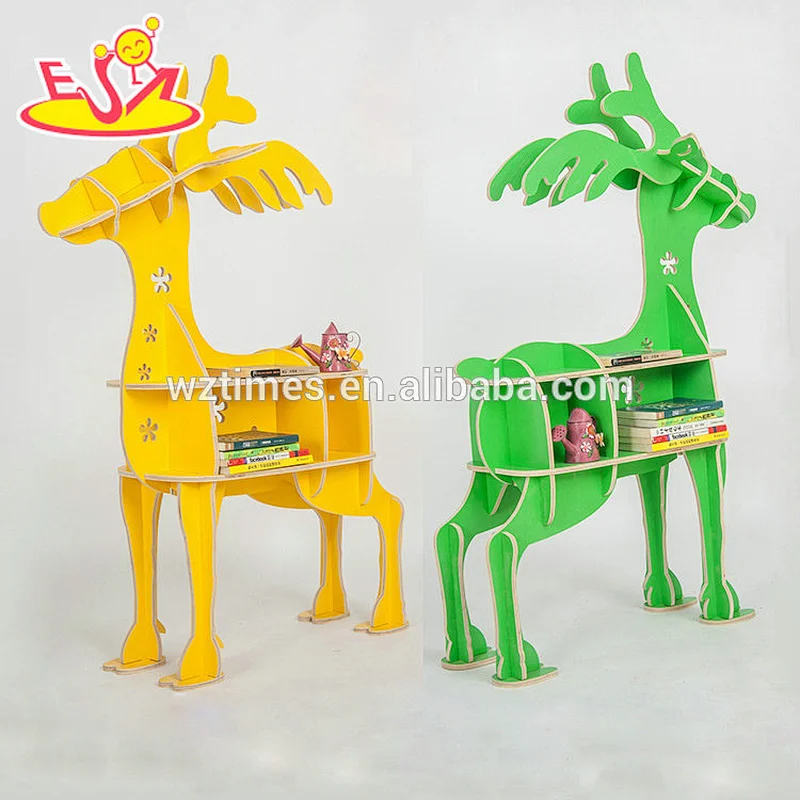 Wholesale best sale wooden animals bookshelf used in room decorative W08D073