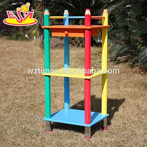 Wholesale top quality pencil style baby wooden 3 layer shelf with a drawer W08C059