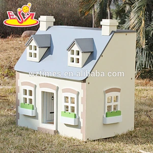2018 high quality children wooden victorian dolls house W06A236