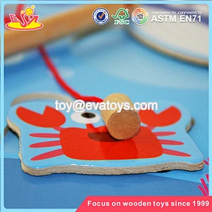 hot-selling kid wooden puzzle game wooden fishing toy for children W01A005