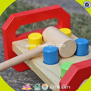 2018 wholesale baby wooden peg and hammer toy W11G036
