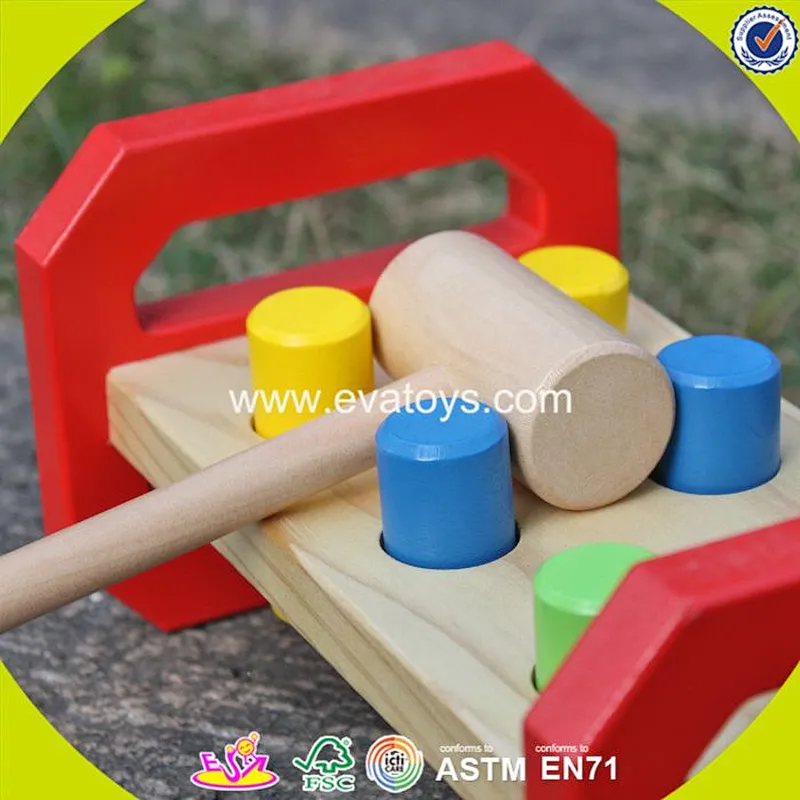 2018 wholesale baby wooden peg and hammer toy W11G036