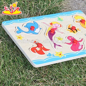 New fashion kids wooden 3d puzzle cheap children wooden 3d puzzle for education W14M085