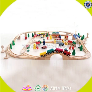 children toy railway wooden train set for wholesale W04C013