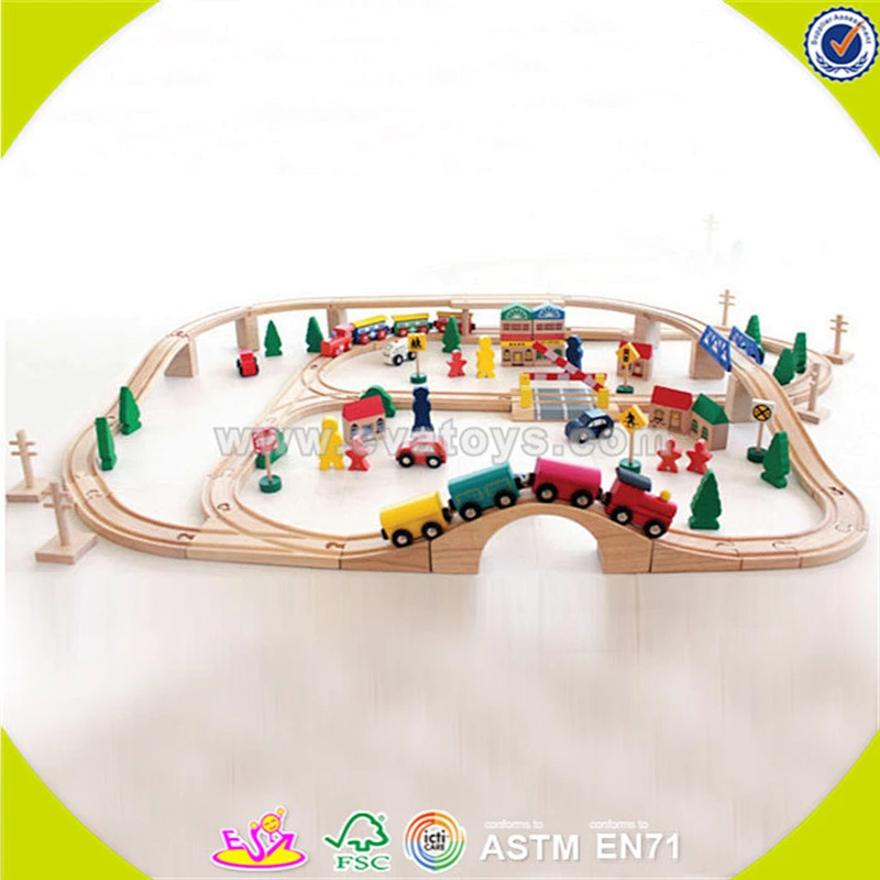 children toy railway wooden train set for wholesale W04C013