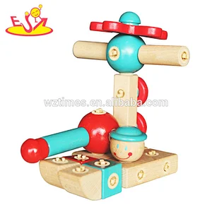 Wholesale diy kids educational wooden assemble toys for baby W03B074