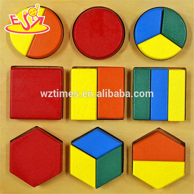 2018 New design preschool geometry puzzle wooden toddler montessori toys W12F008
