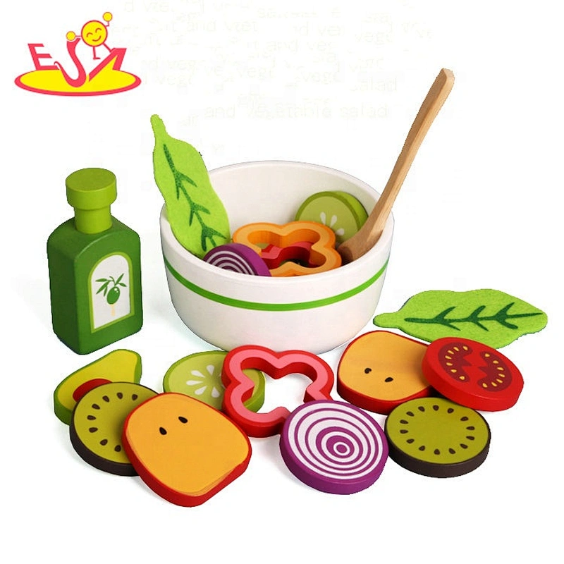 Most popular salad set wooden play food for kids W10B332