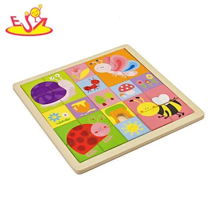 New design cartoon animal wooden jigsaw board for kids W14C257