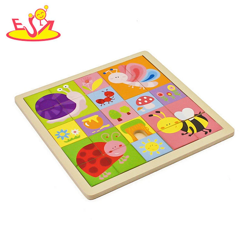 New design cartoon animal wooden jigsaw board for kids W14C257