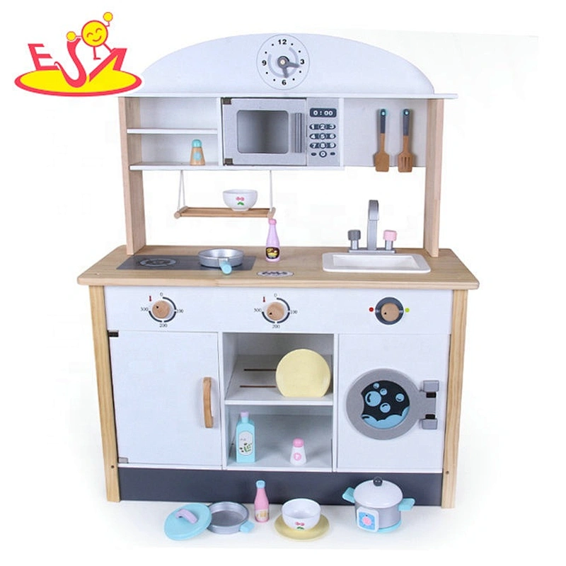 Most popular big wooden toddler kitchen play set for pretend play W10C497
