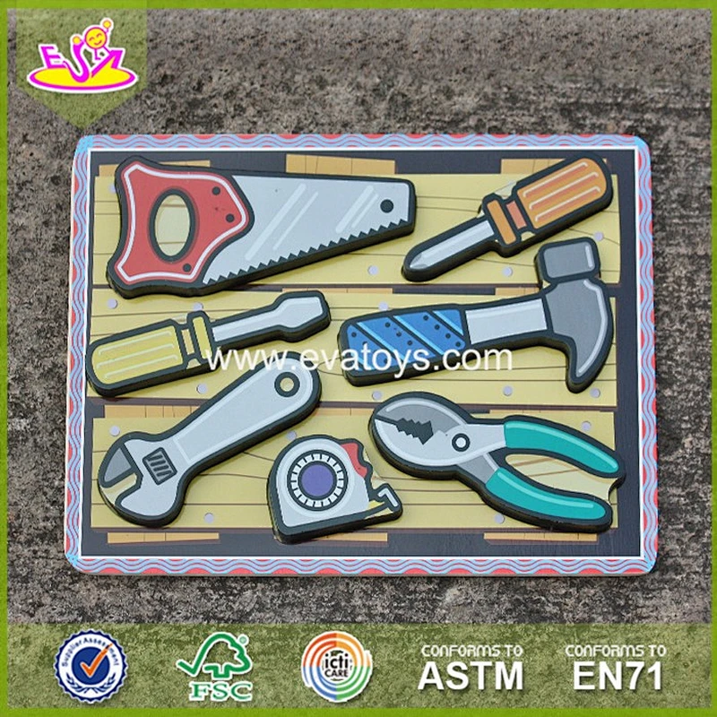 Wholesale cheap family title puzzle toy best gift baby wooden family title puzzle toy teaching aid jigsaw W14D009