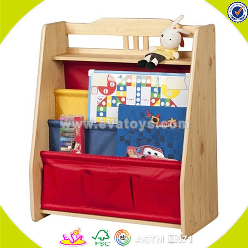 Wholesale fashionable bus shape hottest kids wooden bookshelf used in school or home W08D066