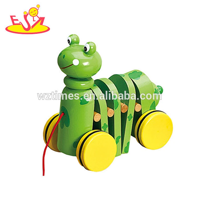 Wholesale fashionable wooden pull car toy high quality baby wooden pull car toy W05B041