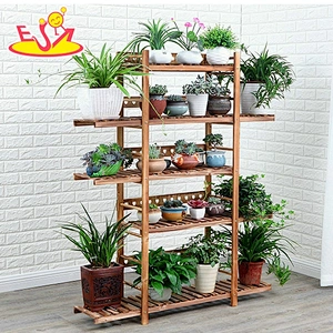 New arrival white natural wood multiple plant stand indoor with low price W08H111
