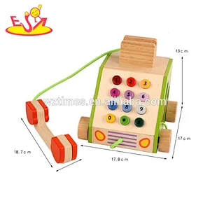 Wholesale new fashion multifunction wooden telephone toy for children W12D081