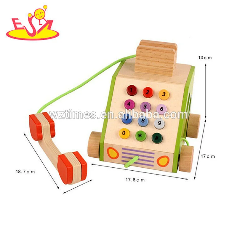 Wholesale new fashion multifunction wooden telephone toy for children W12D081