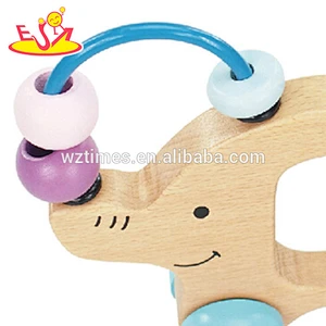 Wholesale lovely elephant shape wooden mini animal beads toy for baby W01B026