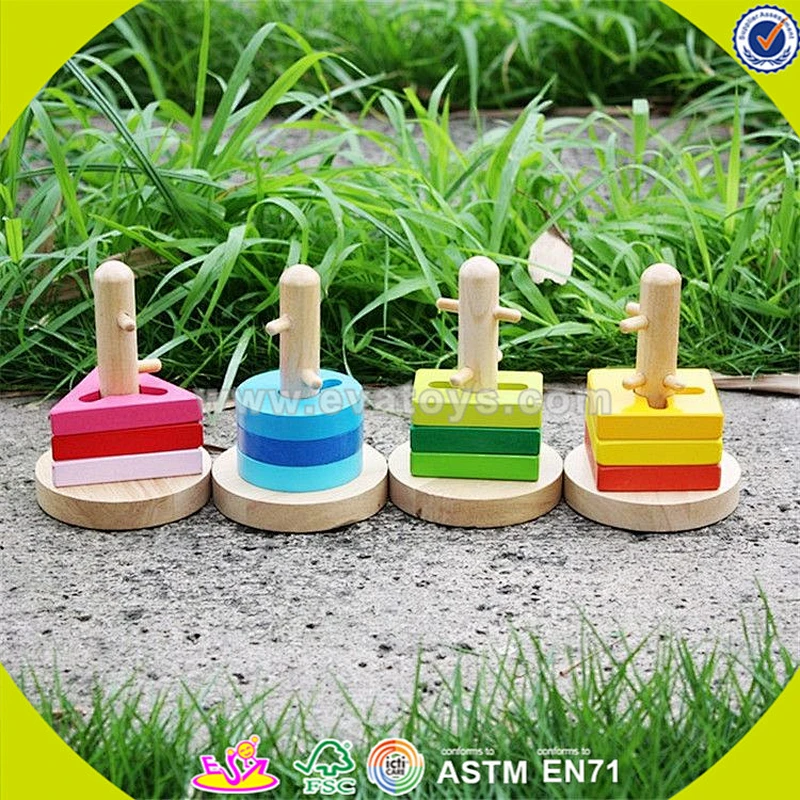 wholesale colorful wooden sort and stack toy intelligence wooden sort and stack toy W11C001
