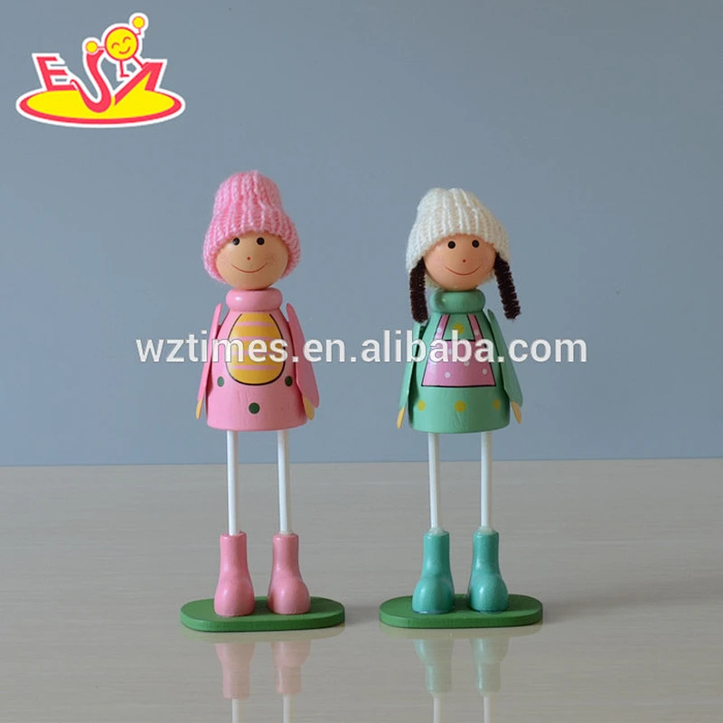 2018 New design wooden handcrafted mini doll children wooden handcrafted mini doll baby wooden handcrafted mini doll W02A160