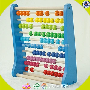 Wholesale colorful kids wooden abacus toys most popular baby educational wooden abacus toy W12A012