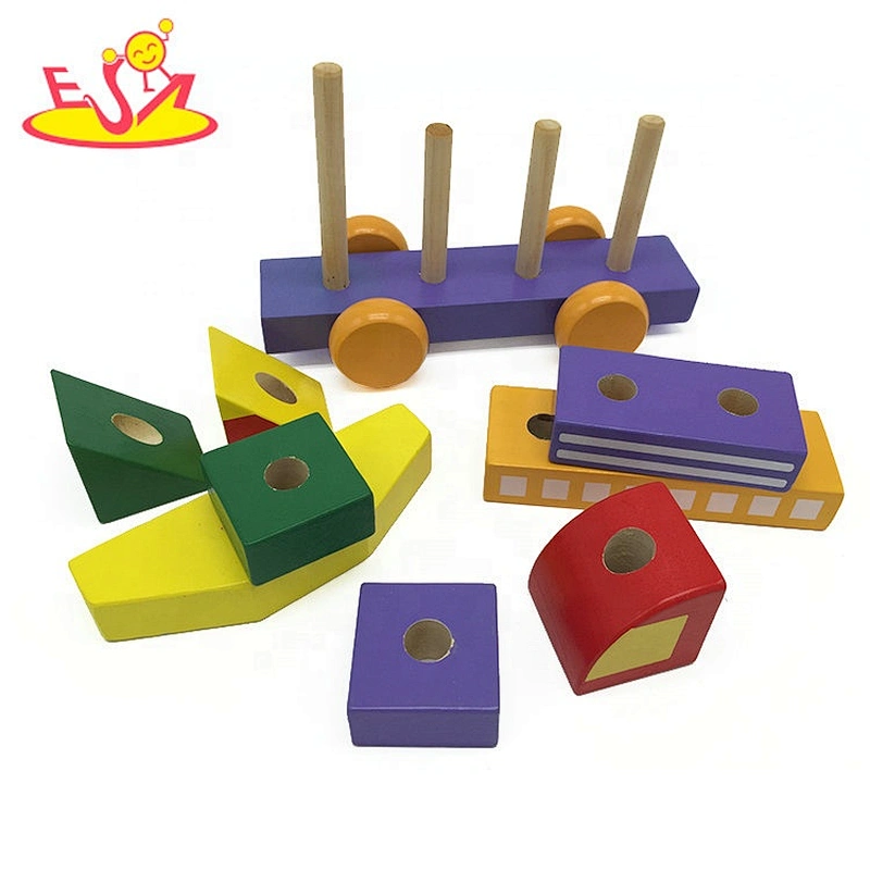 New arrival educational stacking wooden toy blocks for baby W13D224