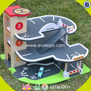 wholesale kids wooden parking lot fashion children wooden parking lot high quality baby wooden parking lot W04B023
