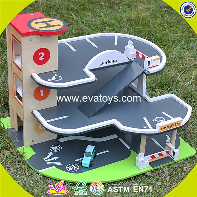 wholesale kids wooden parking lot fashion children wooden parking lot high quality baby wooden parking lot W04B023
