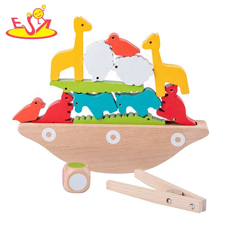 2019 New arrival educational wooden stack game for baby W11F086
