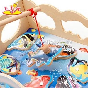 2018 New products baby wooden fishing games funny kids wooden fishing games best children wooden fishing games W01A190