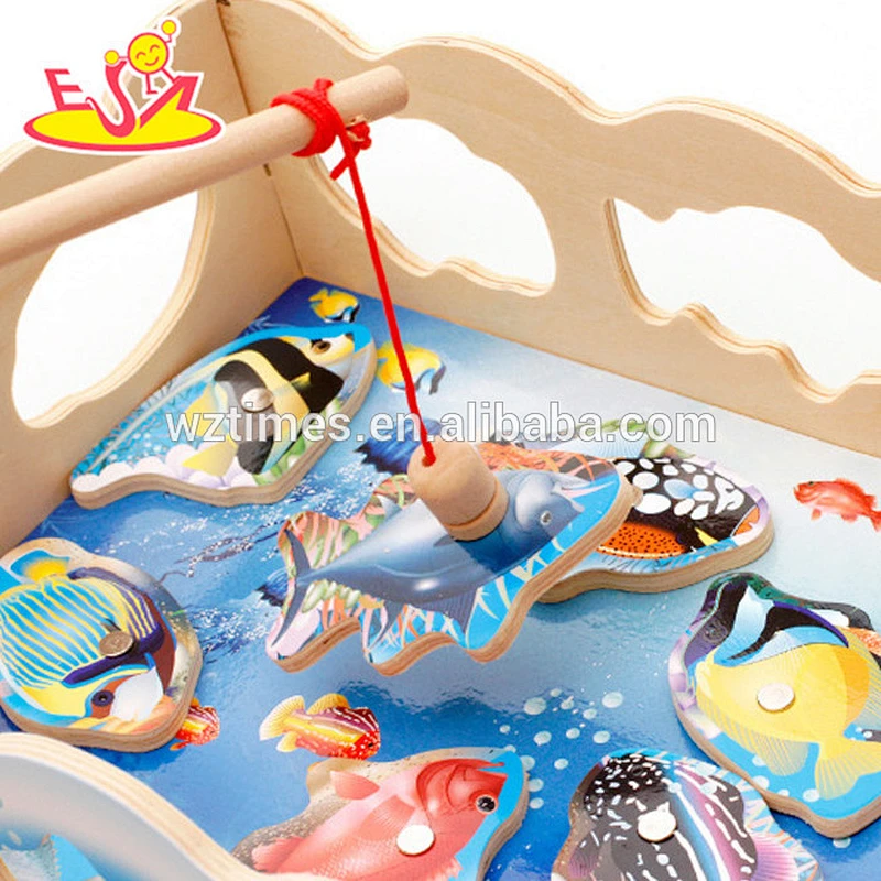 2018 New products baby wooden fishing games funny kids wooden fishing games best children wooden fishing games W01A190