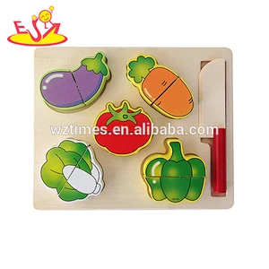 2018 wholesale kids wooden cutting vegetables toy simulation baby wooden cutting vegetables toy cutting vegetables toy W10B162