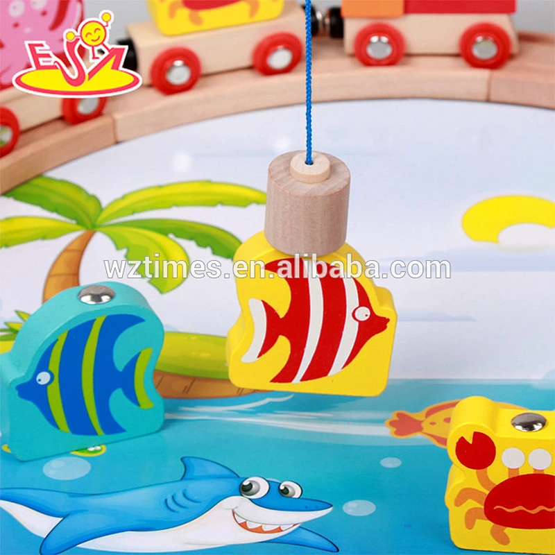 wholesale multi-function children wooden track with magnetic toy for sale W04C051