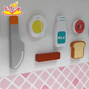 2018 Original Design pretend niños cocina de madera en color rosa W10C419