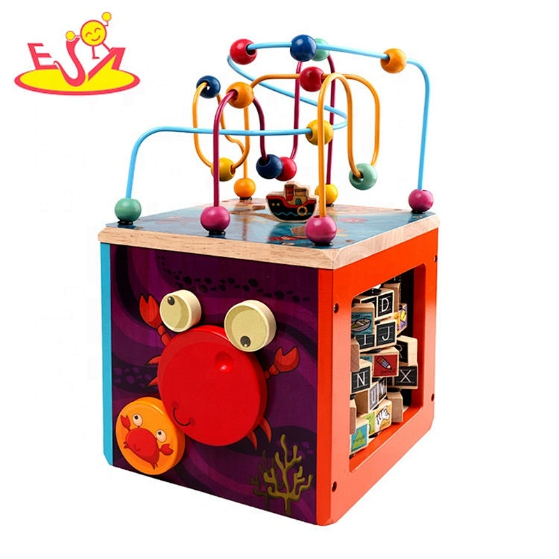 New arrival educational 5 in one wooden activity centre for kids W11B235