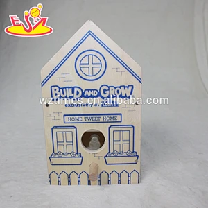 wholesale most popular wooden bird house gift of love for children W03B049-Z