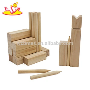 Hardwood outdoor sports & entertainment wooden kubb game set for Children or Adults W01B080