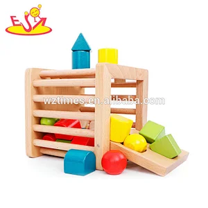 Wholesale top fashion wooden different shapes geometric blocks toy for children W12F024