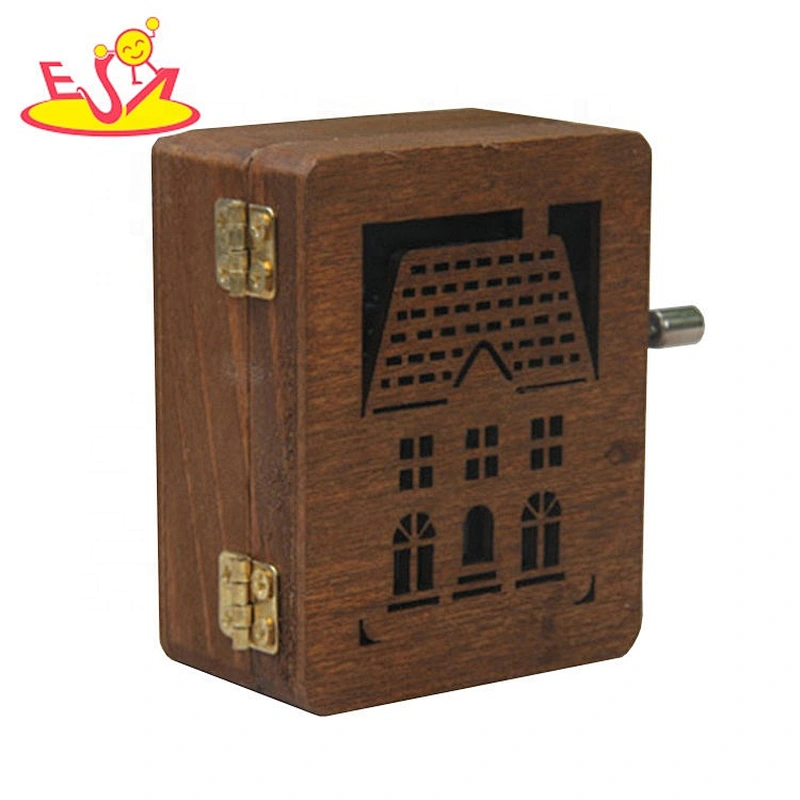 Customize mechanical wooden rotating music box for gifts W07B077